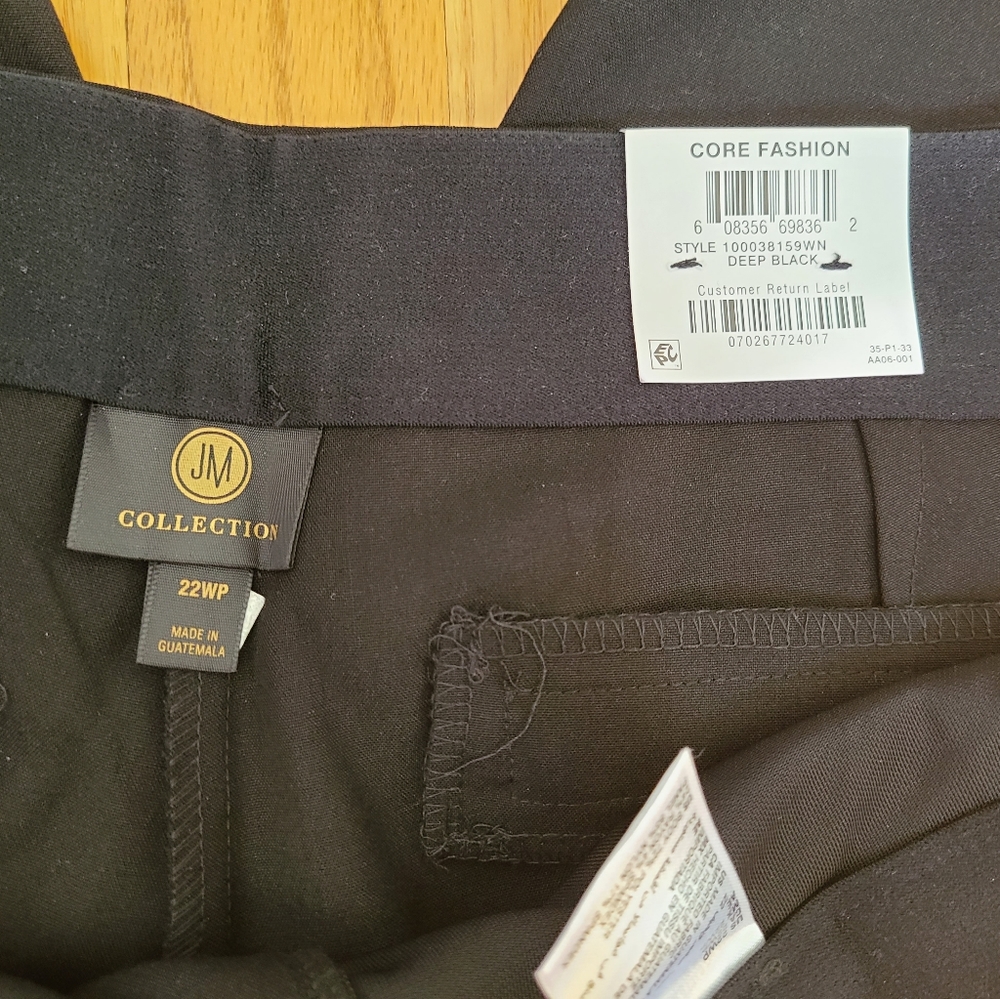 NWT- JM Collection Straight Leg Black Trousers - Picture 6 of 9